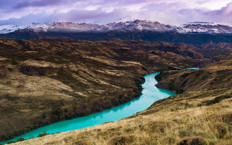 mountains, brown, lake, mountain range, Chile, water, Patagonia, geology, mountain peak, day, cloud - sky, scenics - nature, environment, no people, dry grass