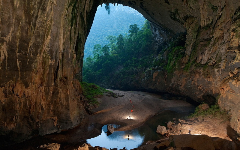landscape, hang, rocks, stone, son, brown, forest, 1080P, vietnam, doong, cave, background
