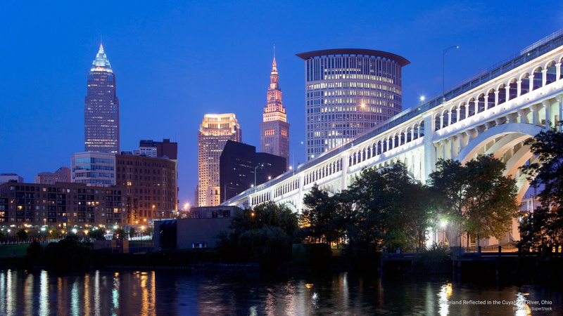 river, 2K, Architecture, cleveland, cuyahoga, ohio, reflected