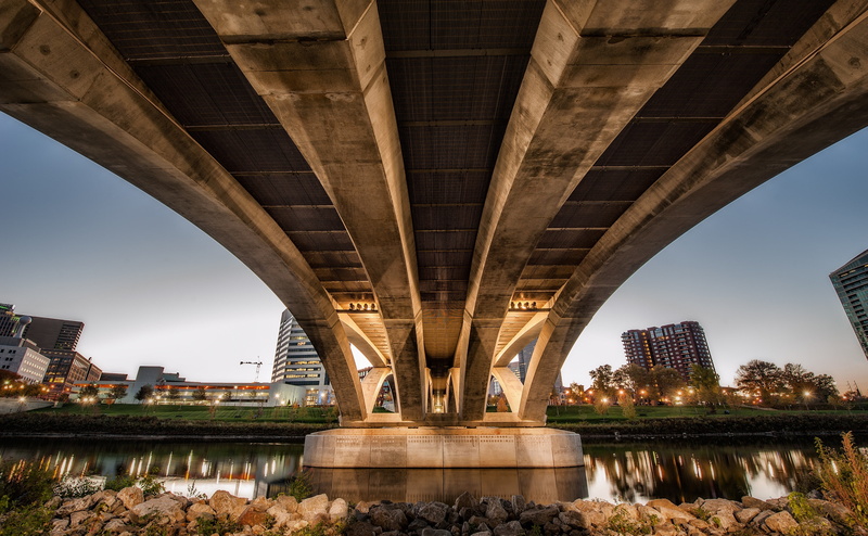 street, City, richstreetbridge, Ohio, rich, 4K, United States, Under, columbus, Reflection, Bridge