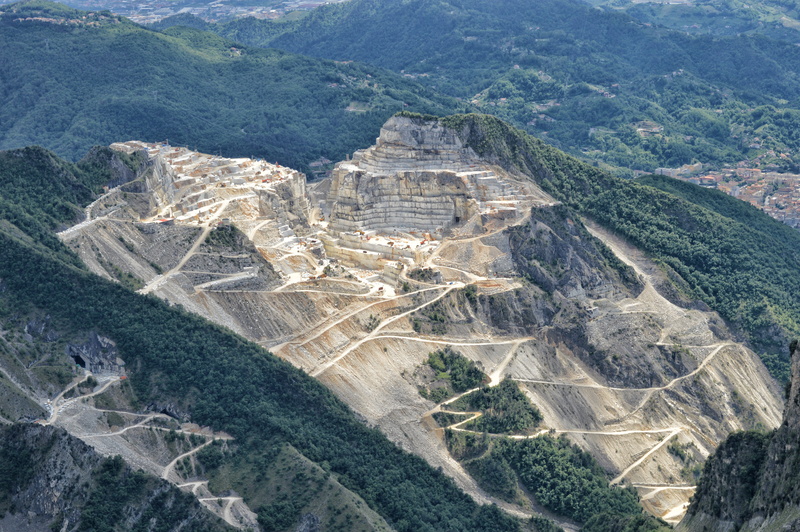 Tuscany, ancient, Marble, industry, tranquility, italy, Alps, high angle view, mountain, architecture, nature, history, outdoors, mining, the past, no people
