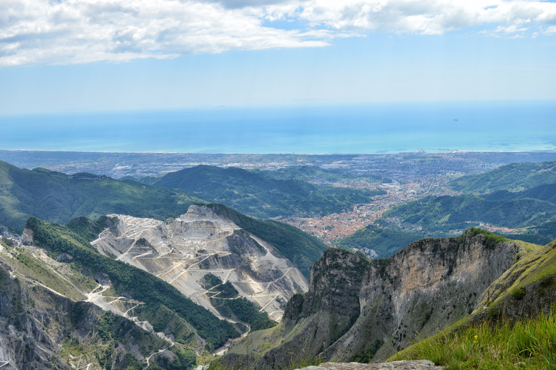 alps, no people, travel destinations, land, cave, non-urban scene, tranquil scene, horizon, formation, cloud - sky, marble, landscape, idyllic, mountain range