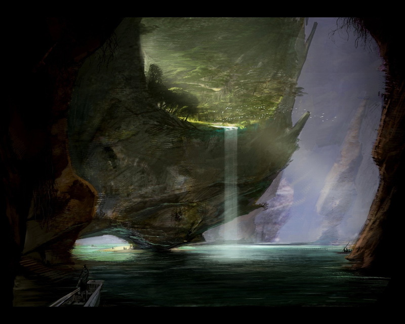 nature, flowing water, solid, City, sea, water, eroded, Fantasy, Cave, rock formation, Cavern, 720P, rock - object, Landscape, no people, Scenic, non-urban scene