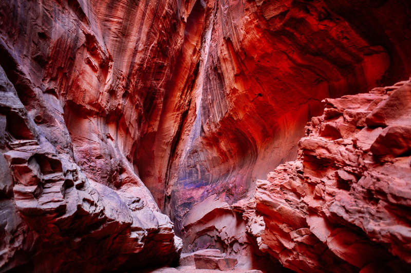 cave, red, non-urban scene, slot canyon, 4K, daytime, tranquil scene, escalante, brown, sandstone, natural pattern, travel destinations, rock - object