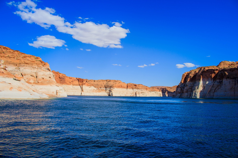 lake powell, rock - object, cloud - sky, 5K, canyon, sea, beauty in nature, arizona, non-urban scene, solid, environment, outdoors, cliff, page, nature