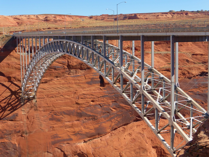 rock - object, building exterior, travel, steel arch bridge, arid climate, day, nature, travel destinations, construction site, no people, Colorado River