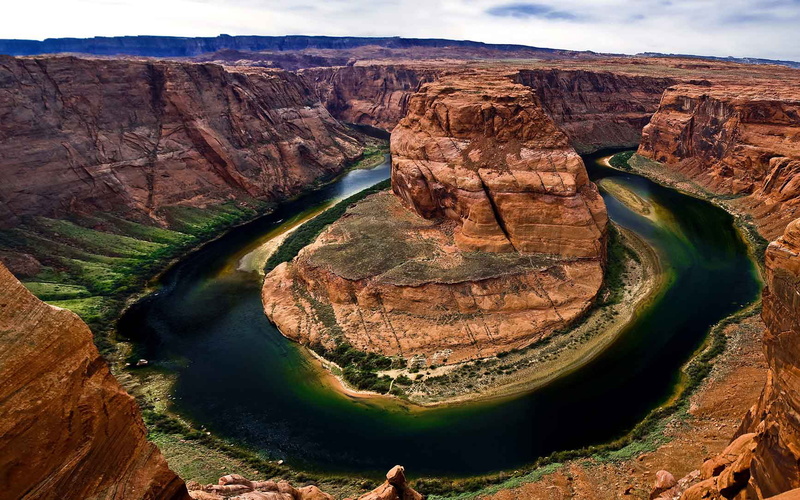 environment, arizona, states, bend, solid, travel destinations, beauty in nature, eroded, rock - object, shaped, water, scenics - nature, rock formation