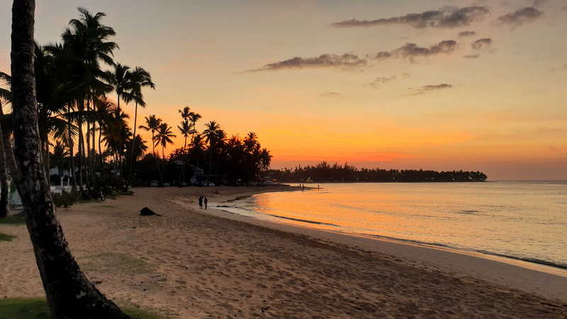 holiday, dominican, island, dominican republic, cloud - sky, palm tree, caribbean, land, shore, orange color, water, nature, travel, sunset, ocean, sea