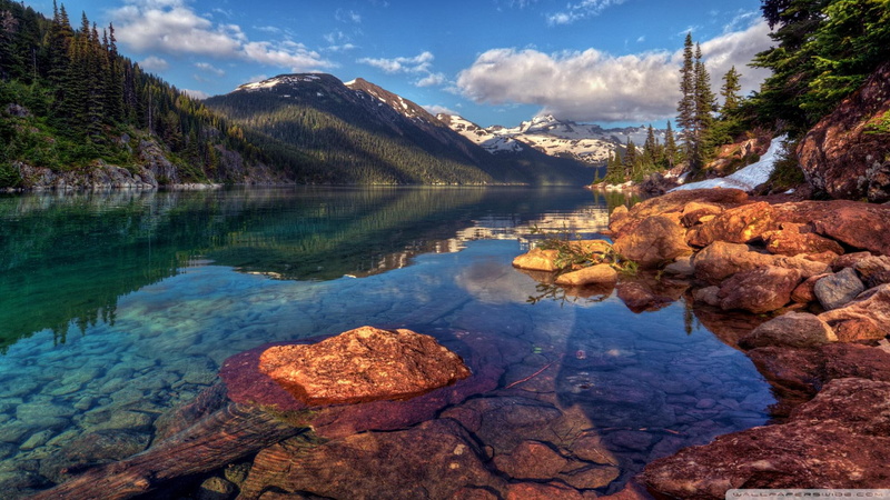 clear, 1080P, nature and landscapes, clear water, lake, mountain, water, rocks