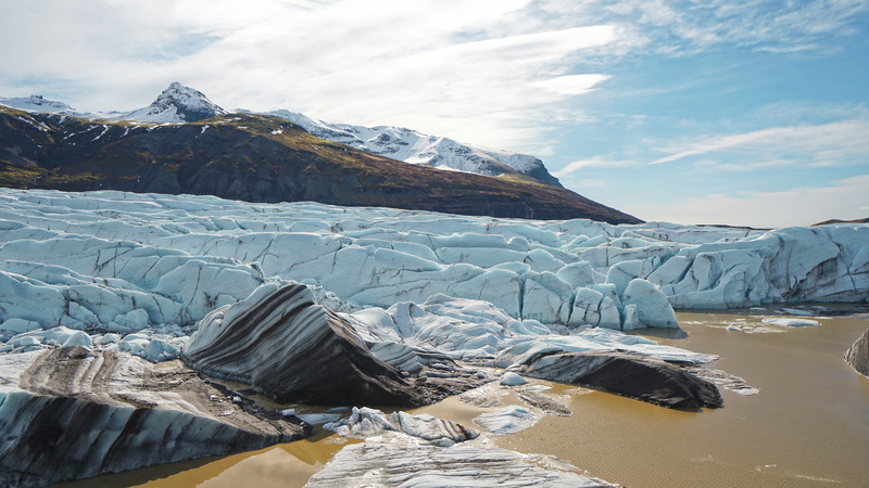landscape, 5K, environment, glaciers, glacier, ice, water, outdoors, mountain, mountains, tranquil scene, skaftafell, melting, cloud - sky, skaftafellsjokull