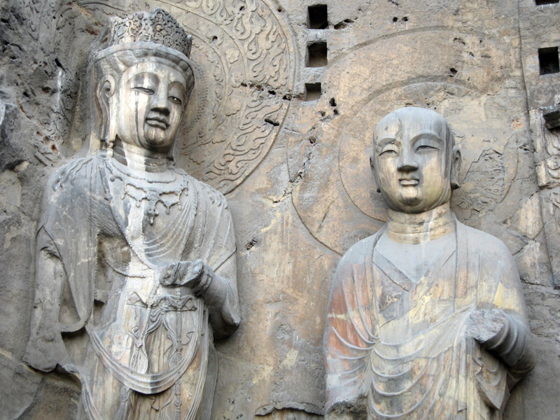 outdoors, human Face, representation, craft, longman grottoes, built Structure, religion, famous Place, cultures, travel, statues, statue, the past, cave