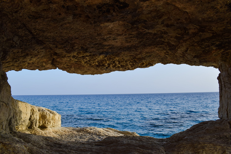 idyllic, horizon, window, scenics - nature, sea, nature, no people, 5K, solid, natural arch, beauty in nature, land, water, cyprus, horizon over water
