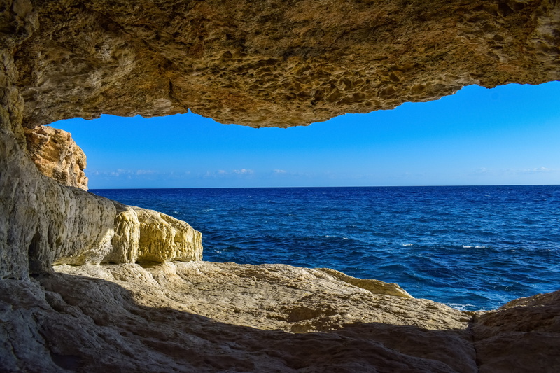 tranquility, nature, horizon, eroded, horizon over water, idyllic, no people, rock - object, beauty in nature, non-urban scene, cavo greko, 5K, sea, formation