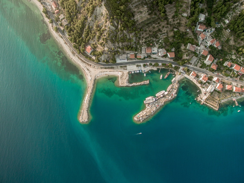 beach, trees, aerial, seashore, outdoors, high angle view, boat, scenics - nature, beauty in nature, sea, no people, view, aerial view, photography, environment