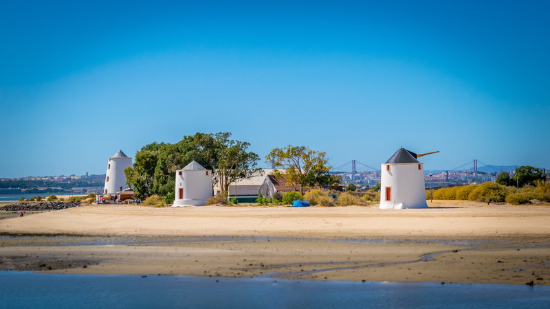 barreiro, sea, sky, nature, no people, fuel and power generation, building, day, copy space, building exterior, sunny, 5K, beach, land, watermill, mill