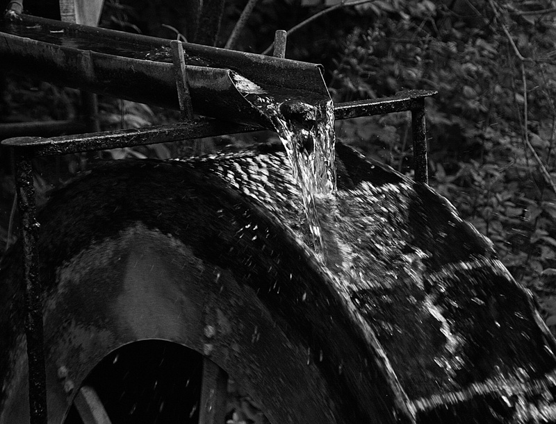 power generation, renewable energy, watermill, water wheel, ecologically, spinning, no people, flowing water, energy, wood - material, outdoors, day, waterwheel