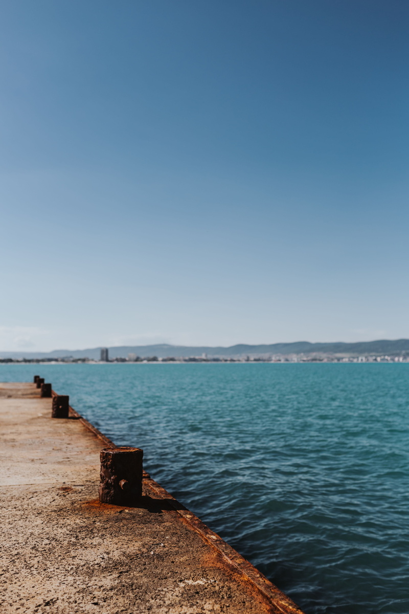 harbor, land, clear sky, 5K, horizon, pier, sunny, sea, day, water, Bulgaria, tranquil scene, ocean, Coast, scenics - nature, Sunny Beach, summer, waterbreak