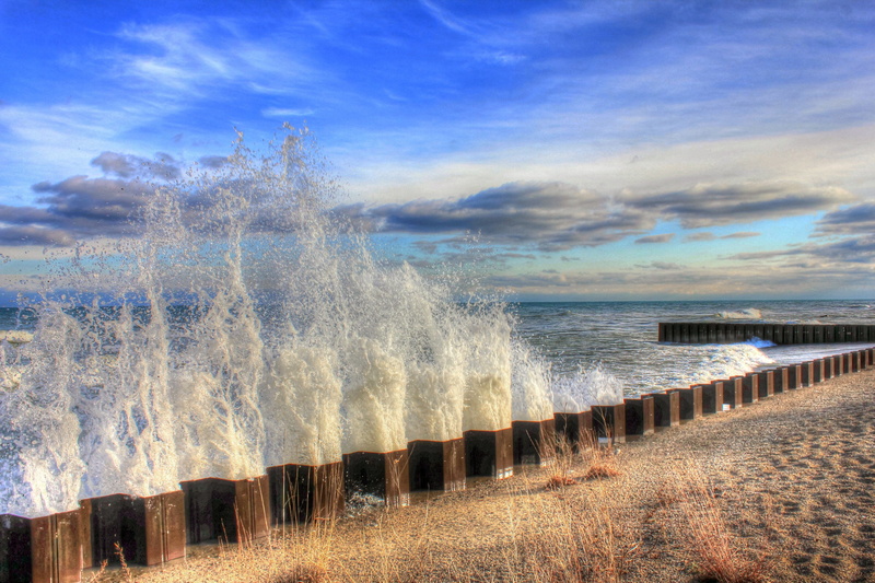 power in nature, splashes, scenics - nature, outdoors, tranquil scene, waves, sea, tranquility, Beach, landscape, horizon, splashing, horizon over water