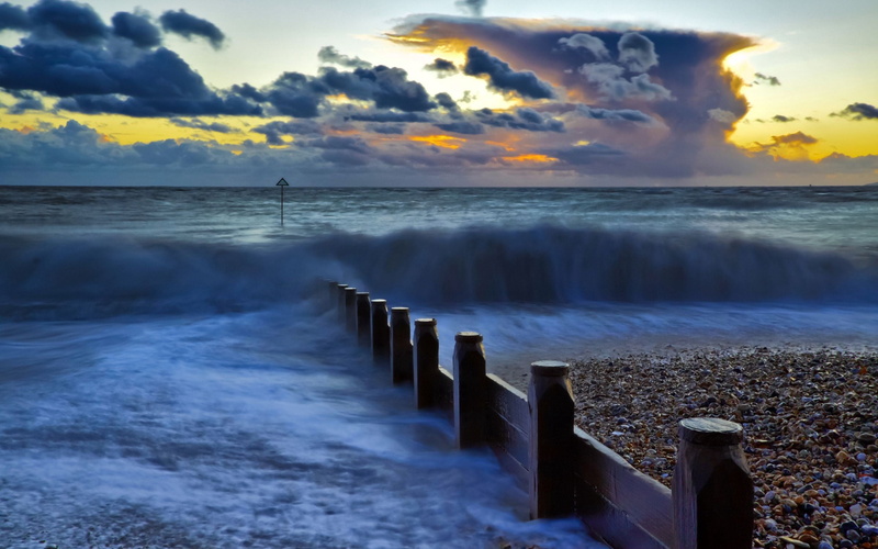 flowing water, outdoors, landscape, power in nature, storm, tranquil Scene, beauty In Nature, nature, evening, sunset, photography, post, scenics - nature