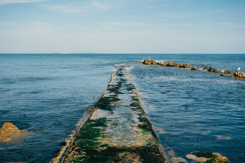 outdoors, beach, tranquil scene, water, sea, nature, land, Old, sky, rock - Object, blue, idyllic, horizon, scenics - nature, landscape, groyne, pier, day