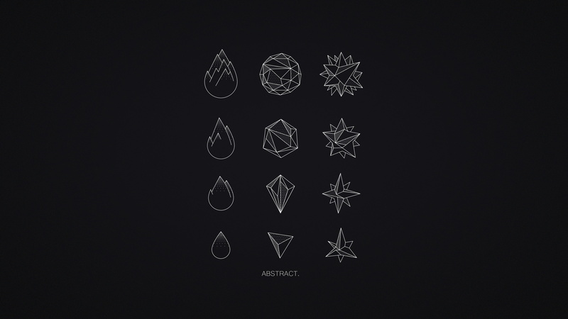 dark background, monochrome, line art, geometry, 4K, illustration, minimalism