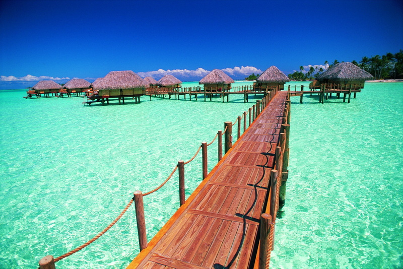 nature, scenics - nature, turquoise colored, blue, wooden, outdoors, 2K, pier, travel destinations, hut, land, architecture, no people, travel, beauty in nature
