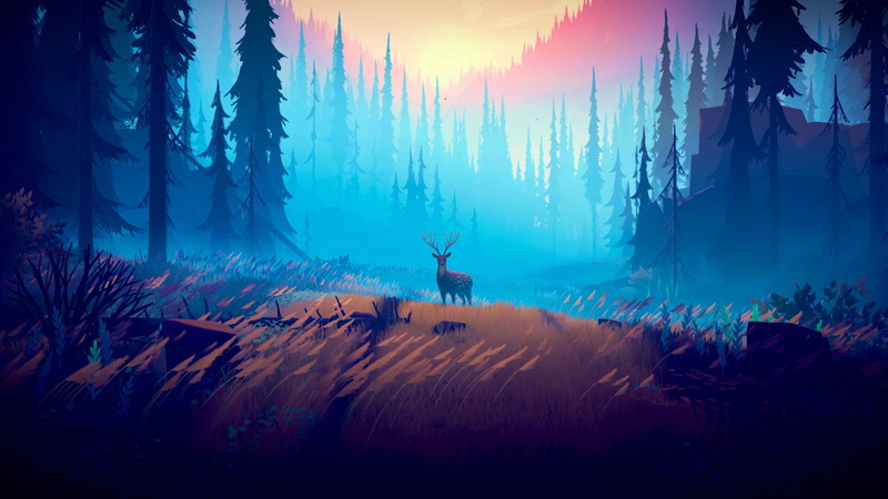 illustration, forest, 1080P, video game art, deer, trees