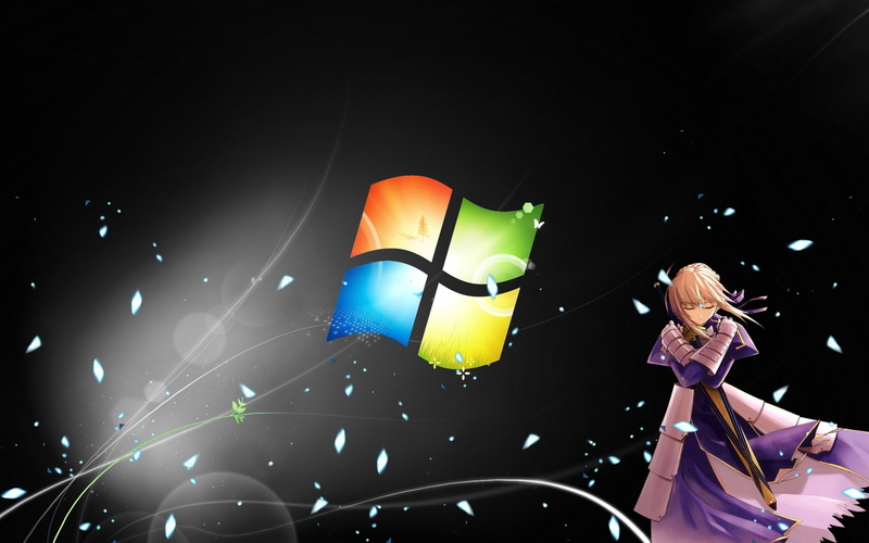 girl, 1080P, art, hd, fate stay night, anime, stay, windows, black, saber, Windows 7, saer, fate, edition, night