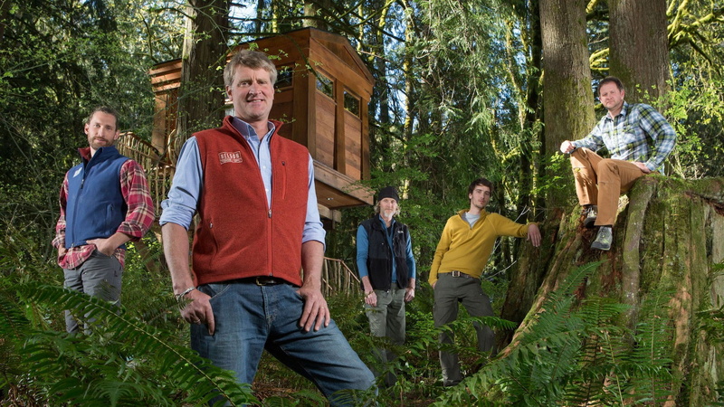 casual clothing, lifestyles, mature men, tree, women, males, group of people, 1080P, leisure activity, young adult, togetherness, treehouse masters, adult