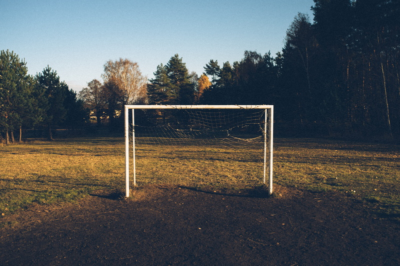 goal, soccer field, old, playing, grass, playing field, nature, football, sports equipment, plant, empty, sky, 4K, soccer goal, soccer, sport, tree, absence