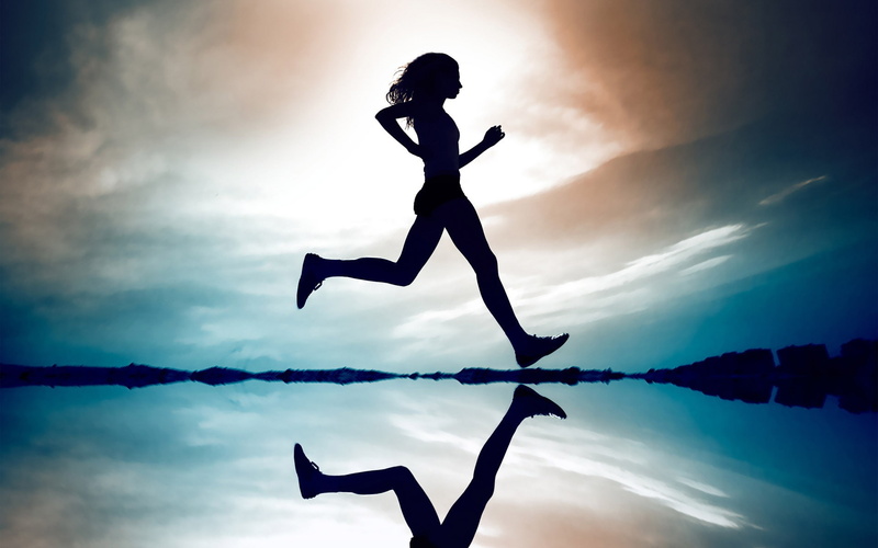Girl, Water, Running, Morning, early, 1080P