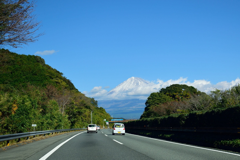 hills, shizuoka, tree, car, cloud - sky, direction, fuji, diminishing perspective, mode of transportation, plant, transportation, japan, mountain, road