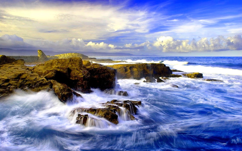 formation, 1080P, crash, wave, rock, nature and landscapes, crashing, beach, sea