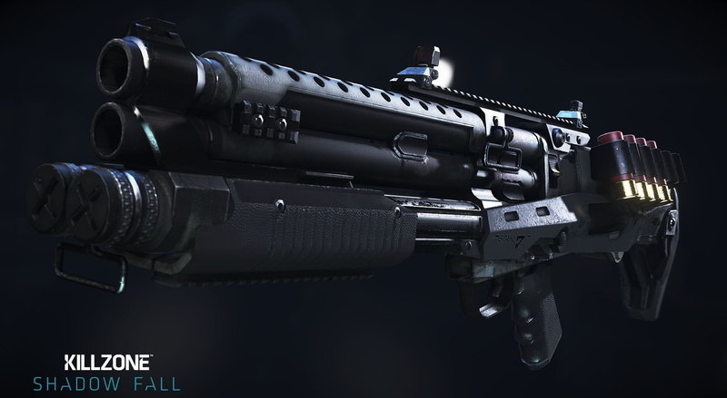 Shadow Fall, ammunition, black color, Games, black background, black, 1080P, vc, technology, indoors, gun, shadow, VC-15 Shotgun, rifle, video game