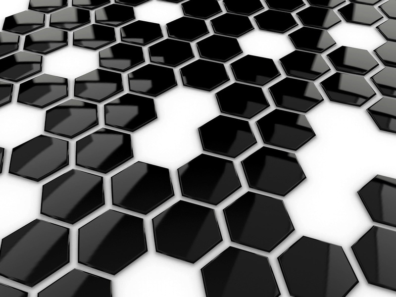 shiny, backgrounds, honeybee, macro, technology, hexagon, black, metal, pattern, grid, silver colored, no people, close-up, 720P, design, science