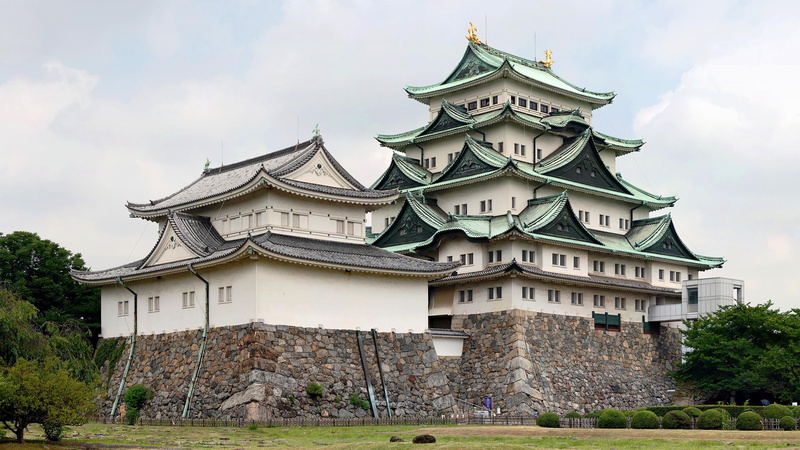 castle, building, chateau, tree, asia, 4K, japan, nagoya, architecture, japanese architecture, historic site, palace, nagoya castle