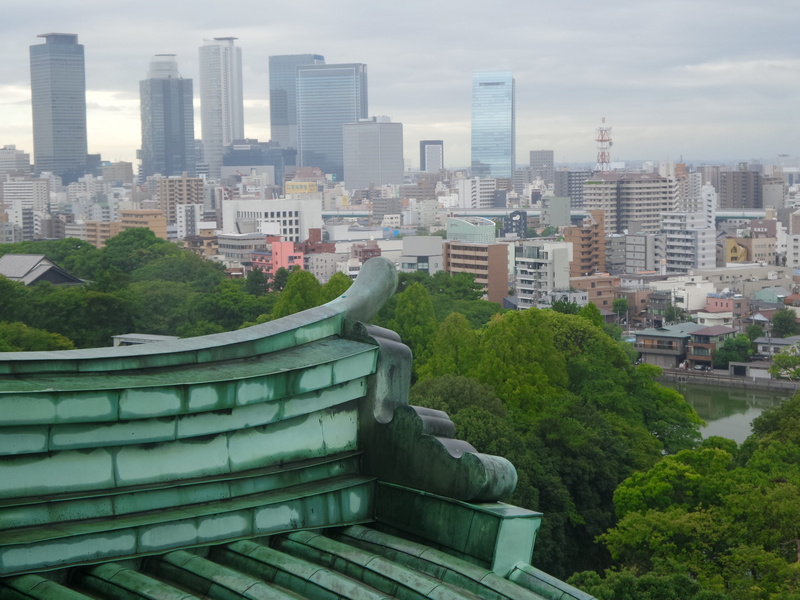 built structure, outdoors, Castle, plant, architecture, nagoya, tree, financial district, sky, castle, Japan, office building exterior, urban skyline, Panorama