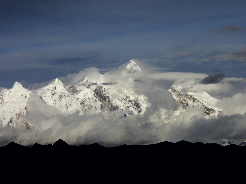 scenics - nature, non-urban scene, 4K, mountain peak, tranquil scene, day, nyingchi, snow mountain, silhouette, snowcapped mountain, tibet, mountain, mountain range