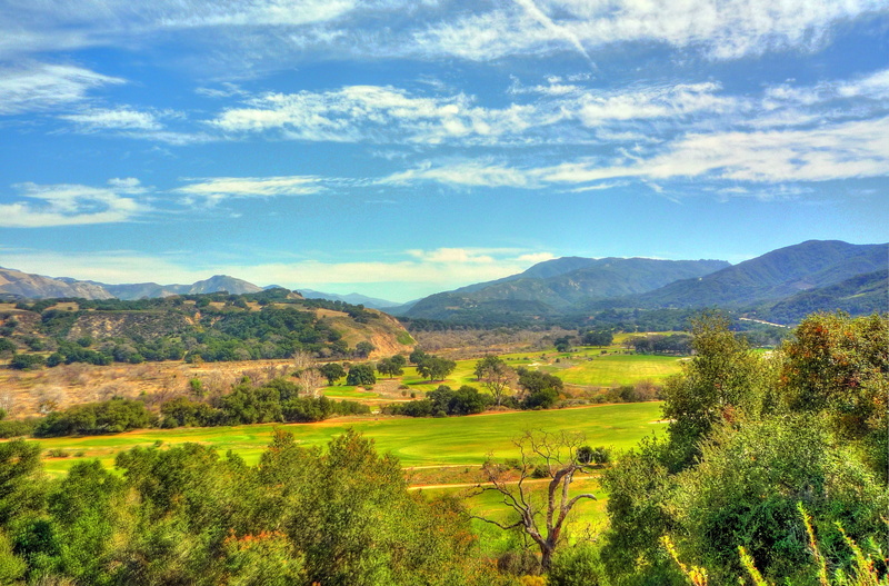 California, Rancho San Marcos, clouds, white clouds, photo, landscape, daytime, John Morgan, outdoors, San Marcos  Santa Barbara, golf, DMC, valley, rural Scene