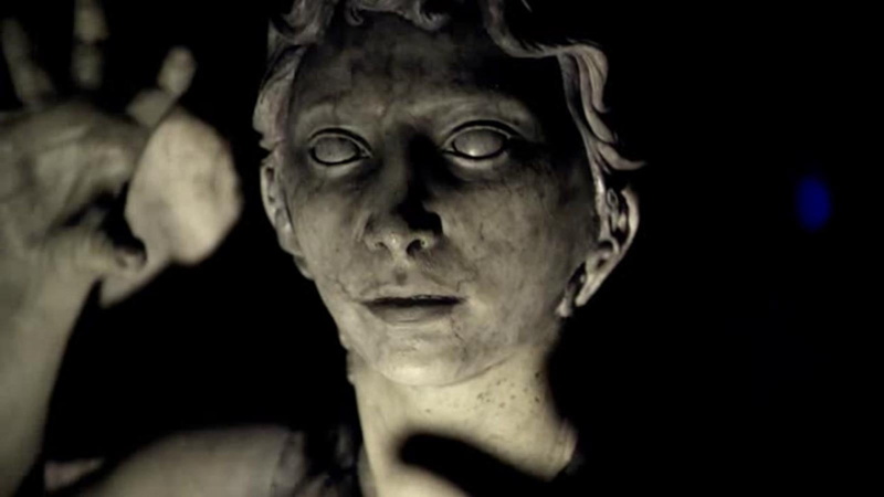 statue, Doctor Who, evil, halloween, spooky, 720P, human body part, Weeping Angels, headshot, body part, black background, portrait, fear, bizarre, facial expression