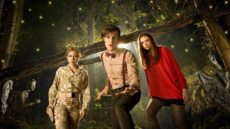 Doctor Who, Karen Gillan, 1080P, Alex Kingston, Matt Smith, Weeping Angel (Doctor Who), Amy Pond, TV Show, River Song