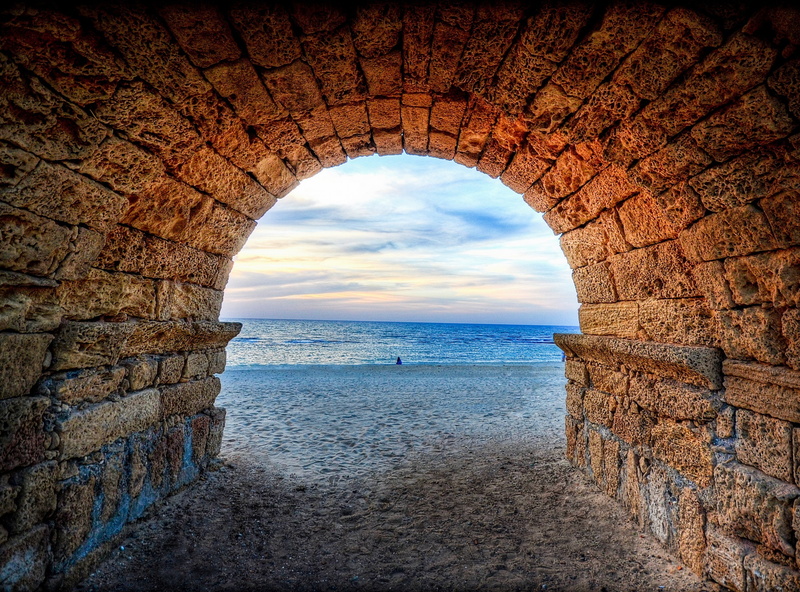 Beach, body, sky, nikon, romans, beauty in nature, no people, sunset, wideangle, Present, Explore, sigma, d5100, scenics - nature, water, horizon, Israel