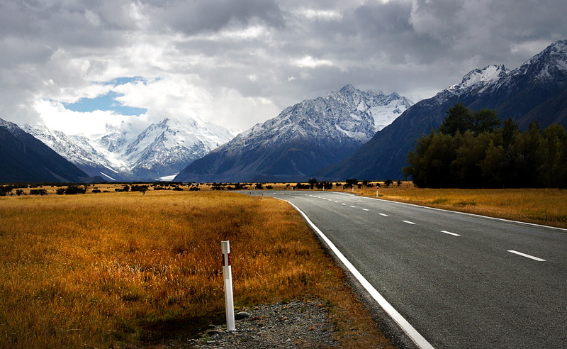 New Zealand  South Island, mountains, PZD, covered, mountain, Tamron, outdoors, nature, NZ, asphalt, Snow  Mountains, Alpine, flickr, Park  road, snow