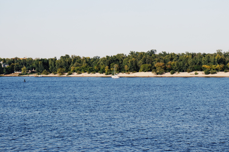 beauty in nature, tree, plant, nautical vessel, sky, ukraine, tranquil scene, land, tranquility, view into land, day, outdoors, coniferous tree, pine tree