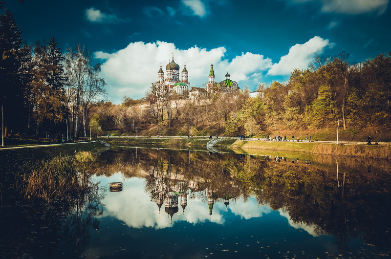 medieval, christianity, religion, waterfront, idyllic, beauty in nature, reflection, autumn, cityscape, history, forest, lake, summer, reflection lake