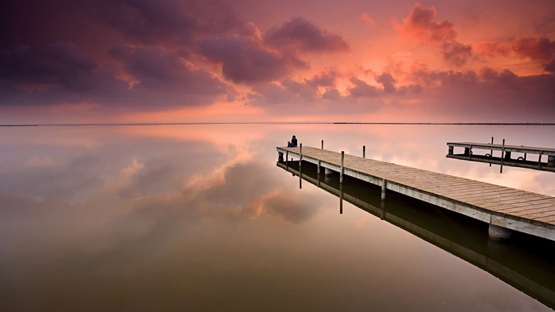sea, pier, outdoors, tranquil scene, sunset, nature, water, built structure, sky, transportation, brown, nautical vessel, jetty, scenics - nature, tranquility