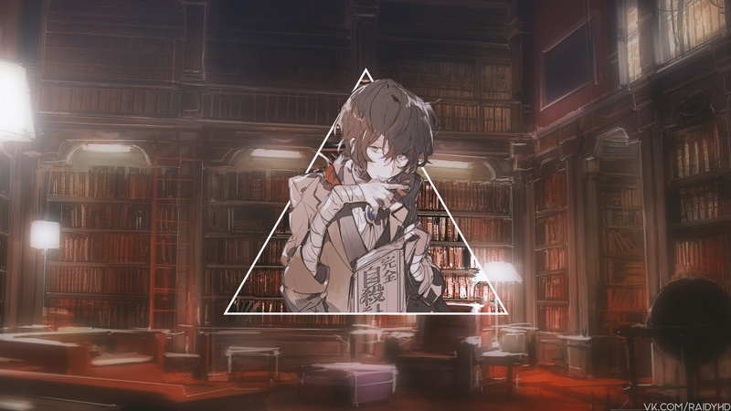 anime girls, Dazai Osamu, anime, 4K, picture-in-picture