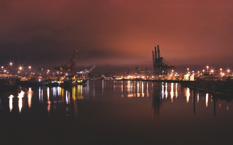 building exterior, sea, Hamburg, no people, night, city, water, transportation, nature, architecture, cityscape, pier, machinery, reflection, illuminated