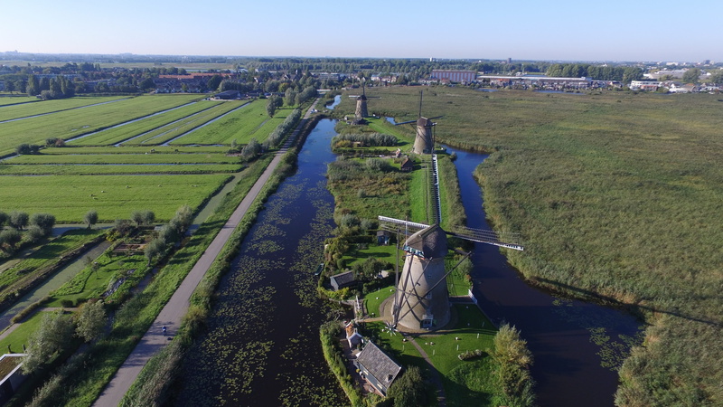 netherlands, pasture, sky, nature, canal, grass, mill, rural scene, growth, landscape, 4K, architecture, ditch, land, environment, building exterior, city