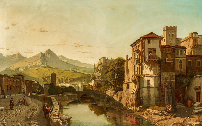 painting, classic art, artwork, 2K, François-Antoine Bossuet, classical art, Granada, 1876 (Year)